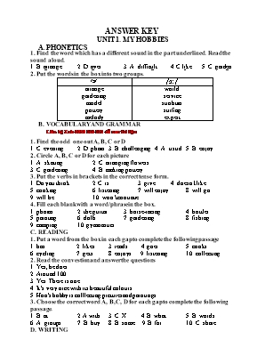 Bài tập Tiếng Anh Lớp 7 - Kim Hiền